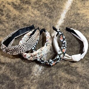 Stylish Women's Headband Set - Leopard, Floral, Cream